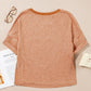 Desert Gold Stud Heart Patch Textured Dolman Top