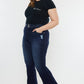 Plus High Rise Double WB Fray Hem Flare Jeans