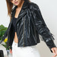 Faux Leather Moto Fringe Jacket