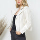 Faux Leather Moto Fringe Jacket