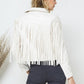 Faux Leather Moto Fringe Jacket