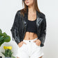 Faux Leather Moto Fringe Jacket