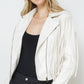 Faux Leather Moto Fringe Jacket