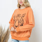 French Terry Tiger Studded Star Graphic Sweatshirt