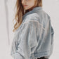 Denim Chevron Fringe Jacket