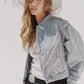 Denim Chevron Fringe Jacket