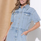 Washed Denim Overall Romper