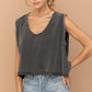 Mineral Washed Rhinestone Tank