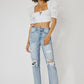 High Rise Slim Straight Jeans