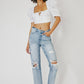 High Rise Slim Straight Jeans