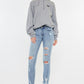 Mid Rise Distressed Ankle Skinny Jeans