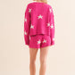 Soft Long Sleeve Star Print Top and Short Set