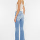 High Rise Leg Distress Bootcut Jeans