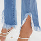 High Rise Leg Distress Bootcut Jeans