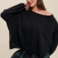 Light Weight Wide Neck Crop Pullover Knit Sweater