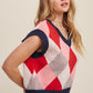 Argyle Cropped Sweater Vest