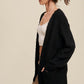 Cable Knit Open Front Long Cardigan