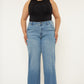 Plus High Rise Trouser Wide Leg Jeans