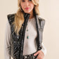 Gloss Shiny PU Quilted Puffer Zip Up Crop Vest