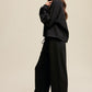 V-neck Sweatshirt and Pants Set