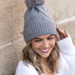 Chunky Knit Fur Pom Beanie