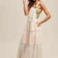 Laced and Tiered Romantic Overall Maxi Dress