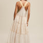 Laced and Tiered Romantic Overall Maxi Dress