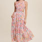 Floral Bubble Textured Two-Piece Style Maxi Dress