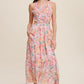 Floral Bubble Textured Two-Piece Style Maxi Dress