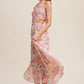 Floral Bubble Textured Two-Piece Style Maxi Dress