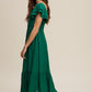 Square Neck Ruffled Short Sleeve Maxi Dress