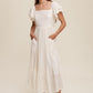 Square Neck Ruffled Short Sleeve Maxi Dress