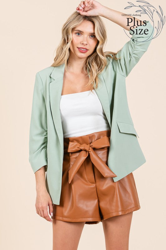 Plus Classy Open-Front Casual Blazer