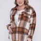 Plus Size Yarn Dyed Plaid Shirt Jacket