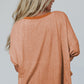 Desert Gold Stud Heart Patch Textured Dolman Top