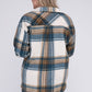 Plus Size Yarn Dyed Plaid Shirt Jacket