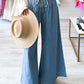 Beau Blue Mineral Wash Button High Waist Wide Leg Jeans