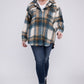 Plus Size Yarn Dyed Plaid Shirt Jacket