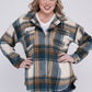 Plus Size Yarn Dyed Plaid Shirt Jacket