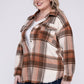 Plus Size Yarn Dyed Plaid Shirt Jacket