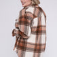 Plus Size Yarn Dyed Plaid Shirt Jacket